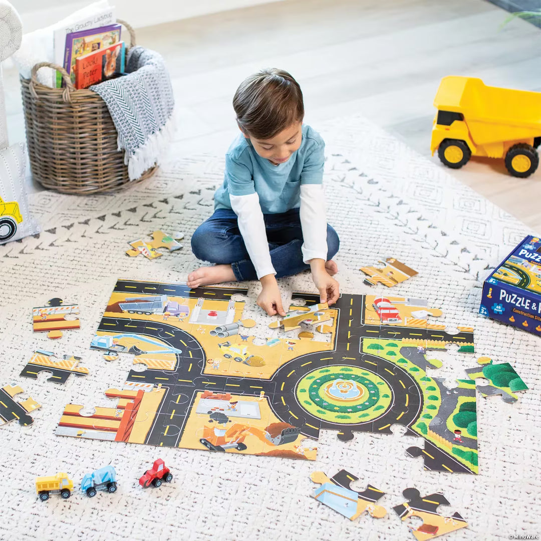 Puzzle and Play - Construction Site Activity Toy MindWare 