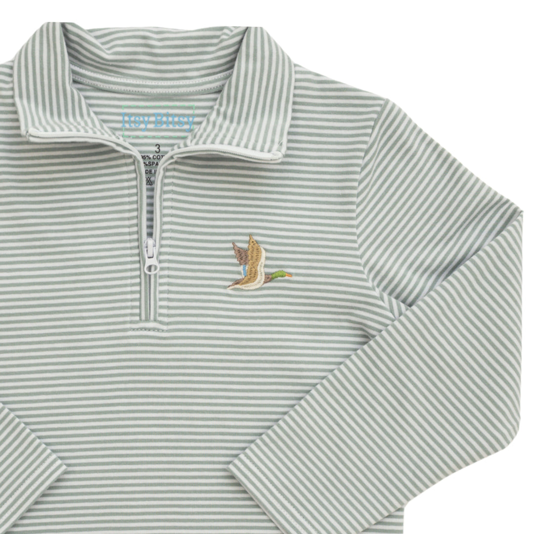 Quarter Zip Pullover- Mallard Boy Sweater Itsy Bitsy 