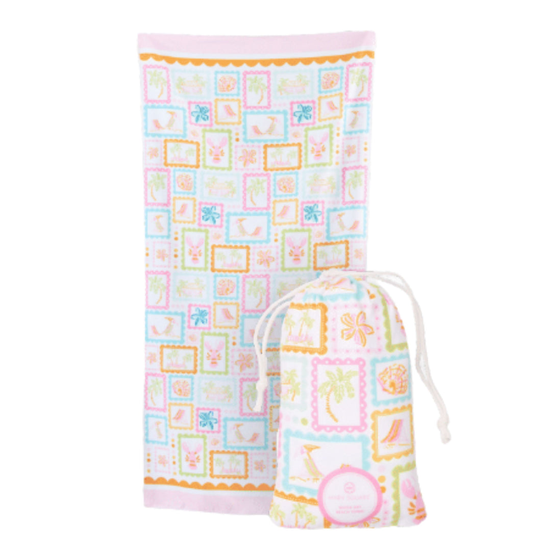 Quick Dry Beach Towel - Happy Place Beach Towels Mary Square 