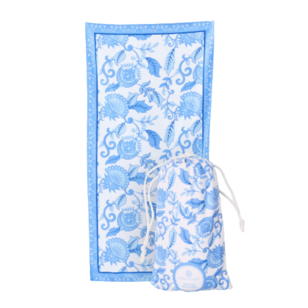 Quick Dry Beach Towel - Porcelain Vines Beach Towels Mary Square 