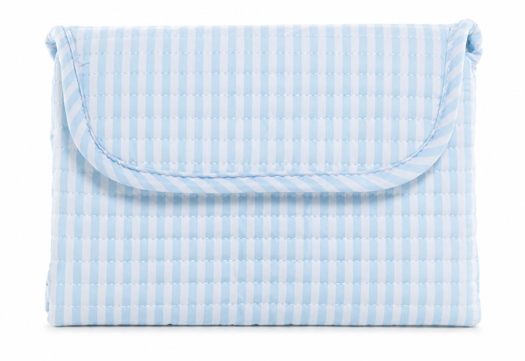 Quilted Changing Pad Diaper Bag TRVL Design Pimlico Stripe Blue 
