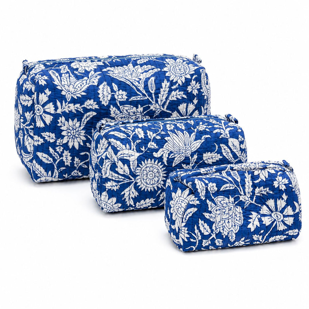 Quilted Cosmetic Bags - Chinoiserie Floral Cosmetic/Accessories Bags Queens Designs 