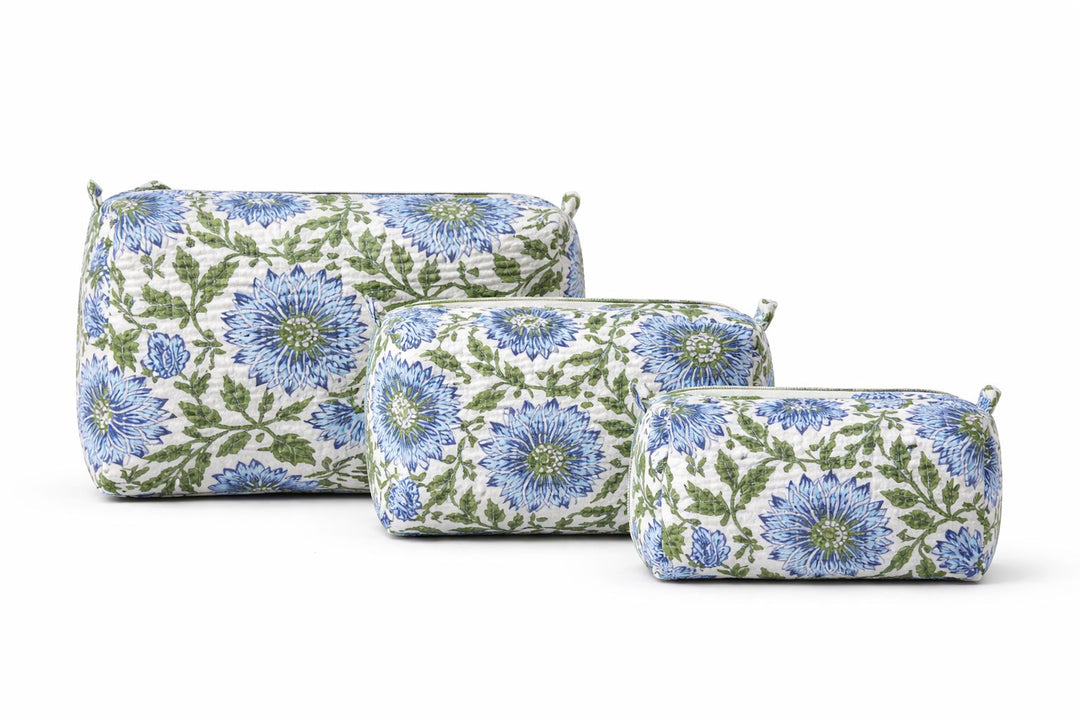 Quilted Cosmetic Bags - Seadside Wildflower Cosmetic/Accessories Bags Queens Designs 