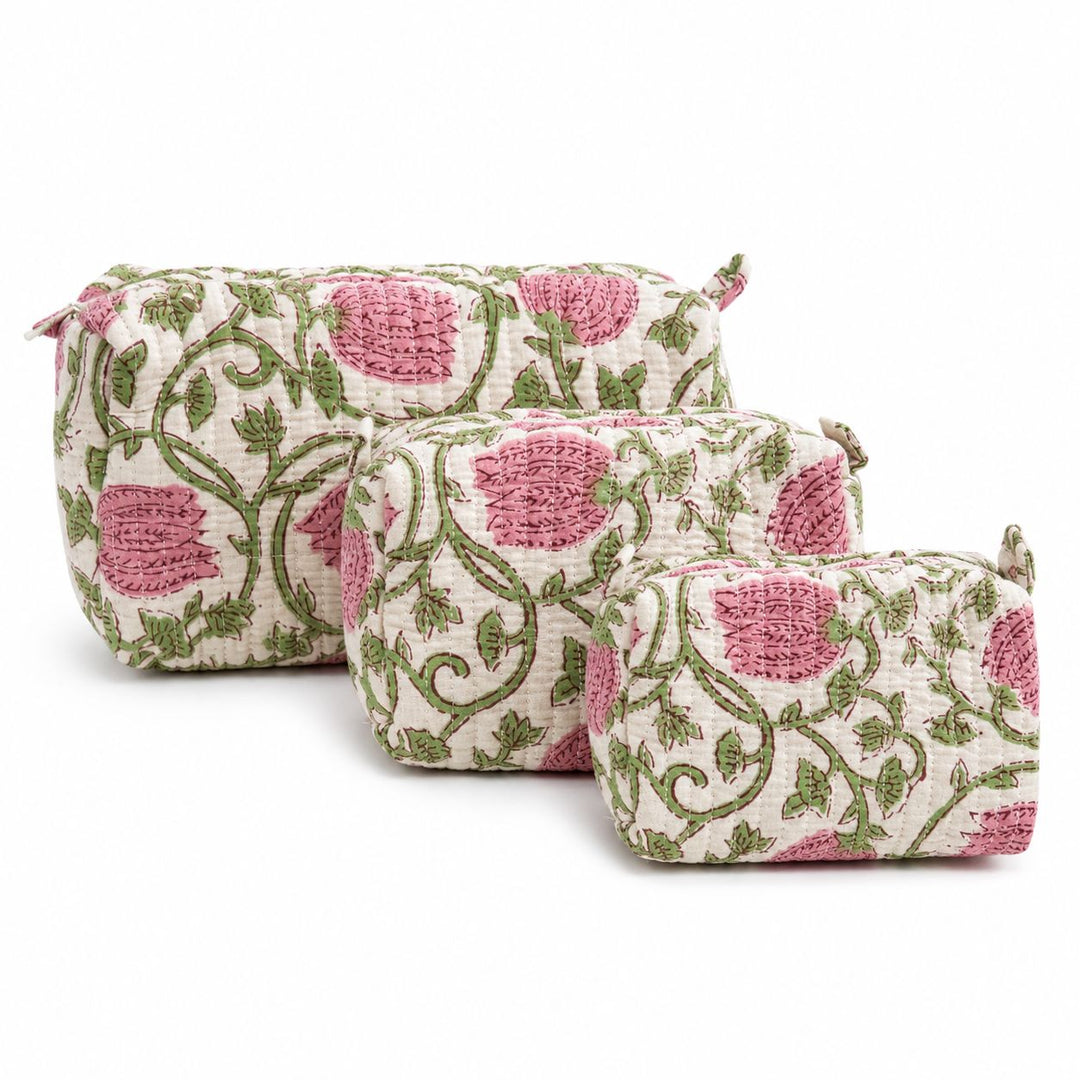Quilted Cosmetic Bags - Vintage Vines Cosmetic/Accessories Bags Queens Designs 