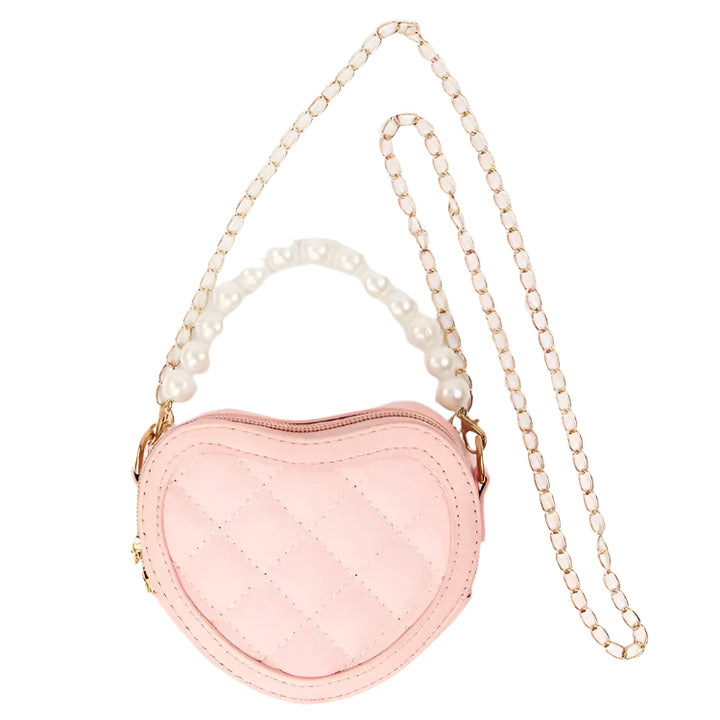 Quilted Heart Purse Girl Purse Sparkle Sisters Light Pink 