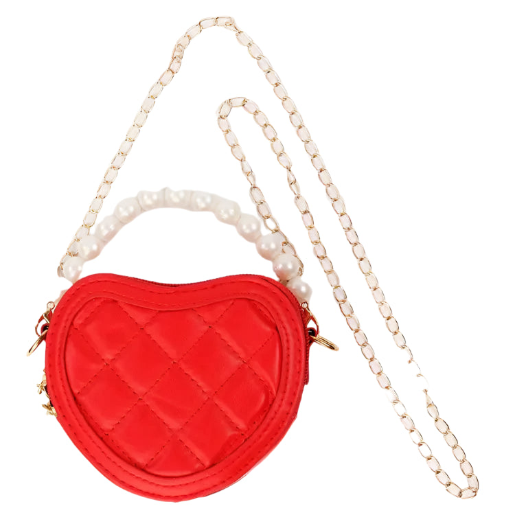 Quilted Heart Purse Girl Purse Sparkle Sisters Red 