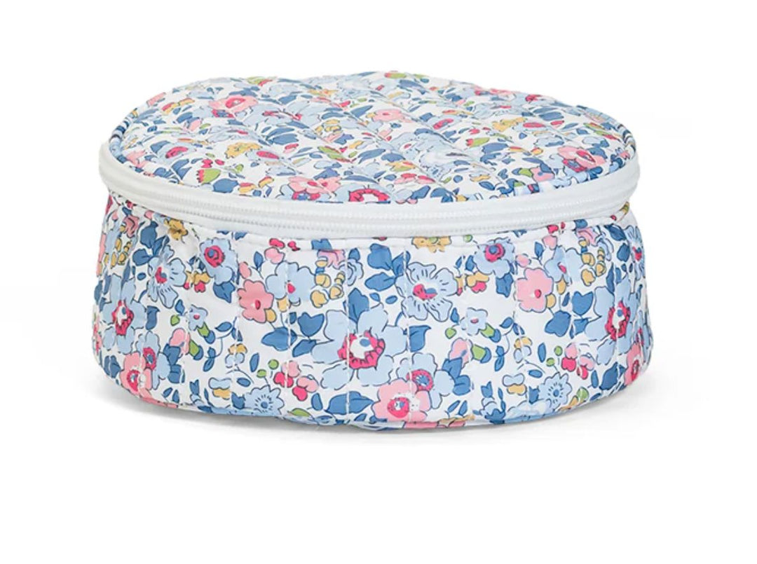 Quilted Jewelry Round - Bridgehampton Floral Cosmetic/Accessories Bags TRVL Design 