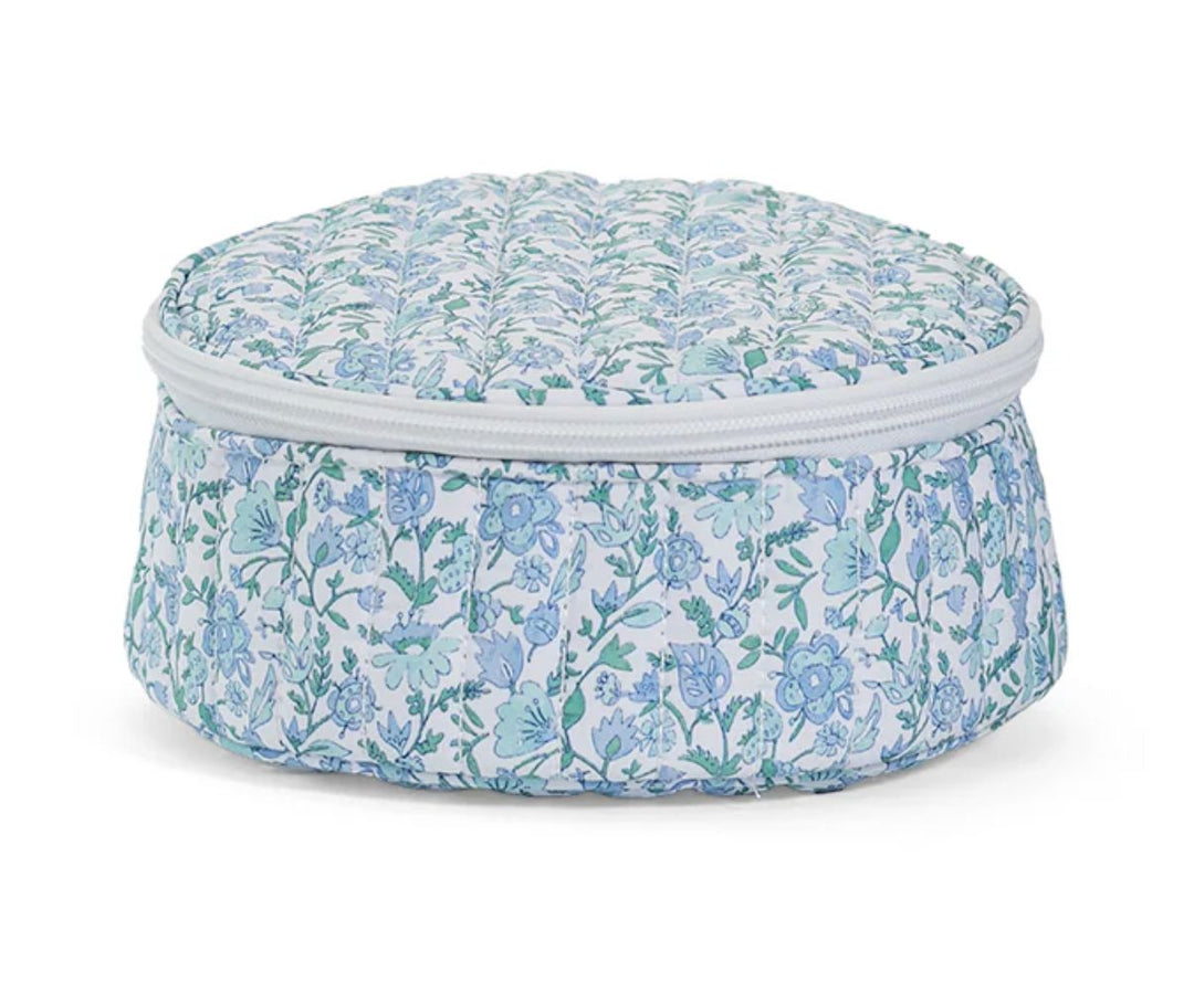 Quilted Jewelry Round - Hamptons Floral Cosmetic/Accessories Bags TRVL Design 