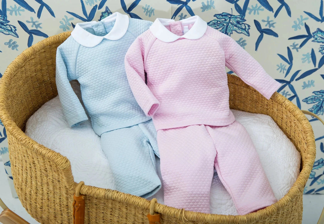 Quilted Pant Set - Light Blue Boy Set Little English 