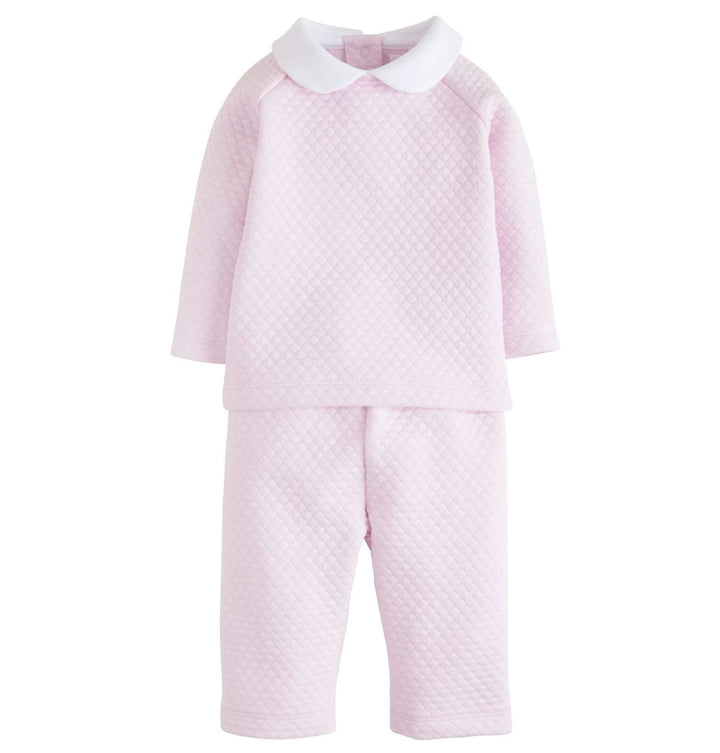 Quilted Pant Set - Light Pink Girl Pant Set Little English 