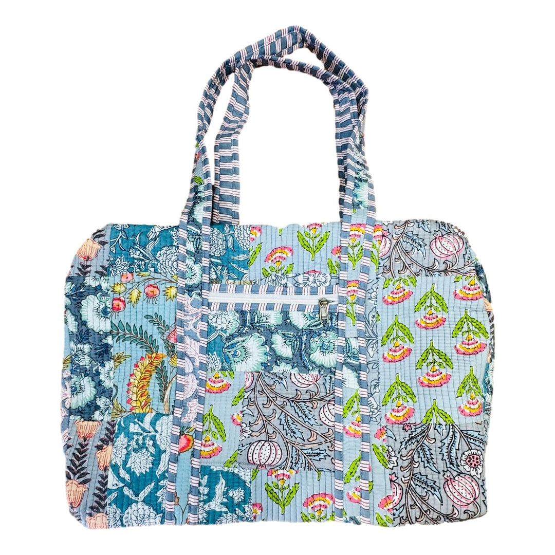 Quilted Patchwork Duffle Bag - Blue Duffle Bag The Roots 