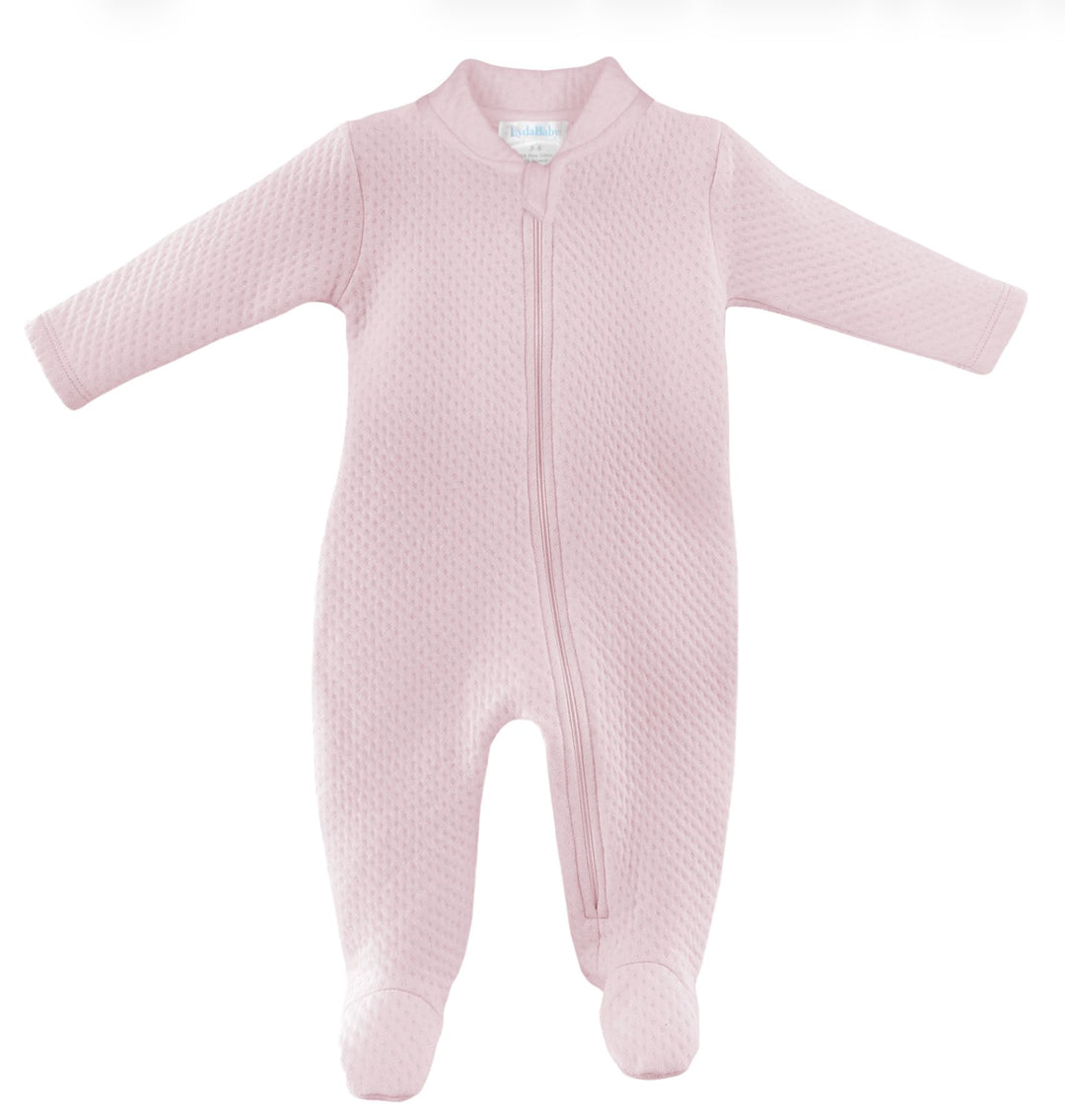 Quilted Pima Footie - Pink Girl Footie Lyda Baby 