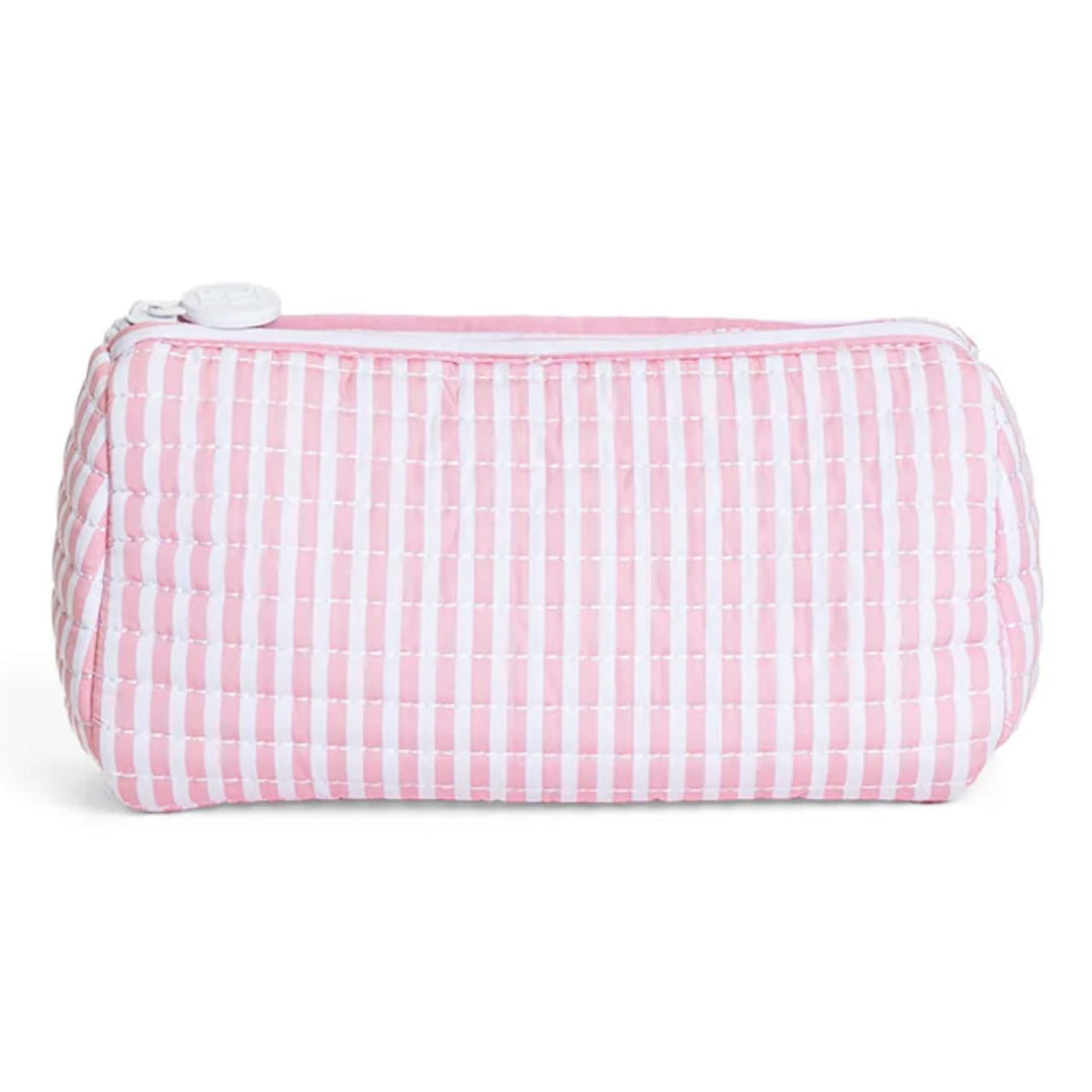 Quilted Pochette Bag Cosmetic/Accessories Bags TRVL Design Pimlico Stripe- Dusty Rose 