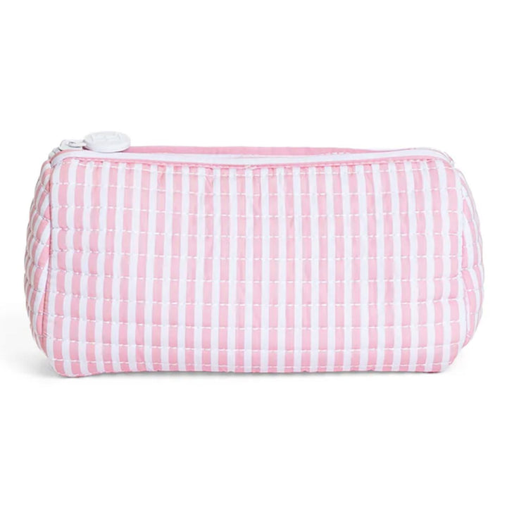 Quilted Pochette Bag Cosmetic/Accessories Bags TRVL Design Pimlico Stripe- Dusty Rose 