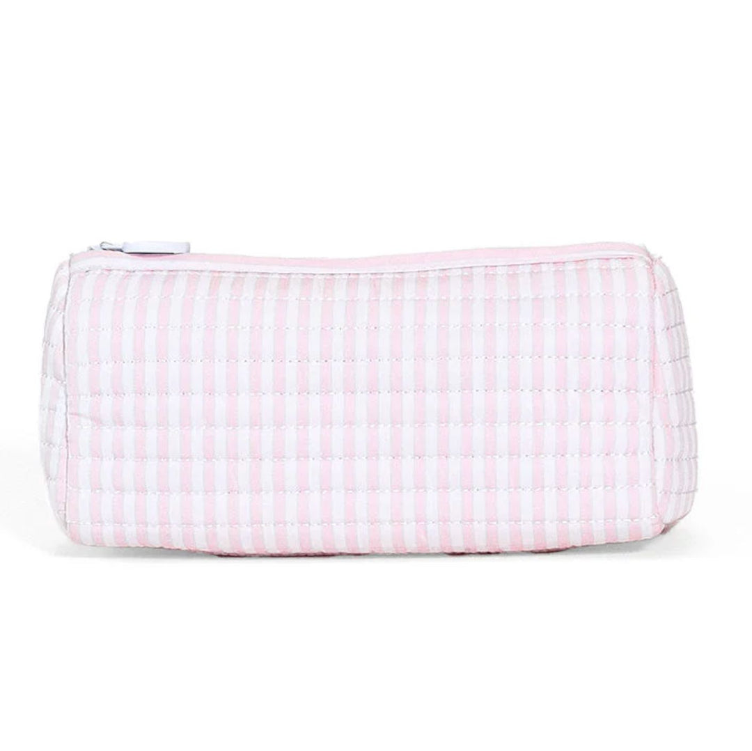 Quilted Pochette Bag Cosmetic/Accessories Bags TRVL Design Pimlico Stripe- Pink 