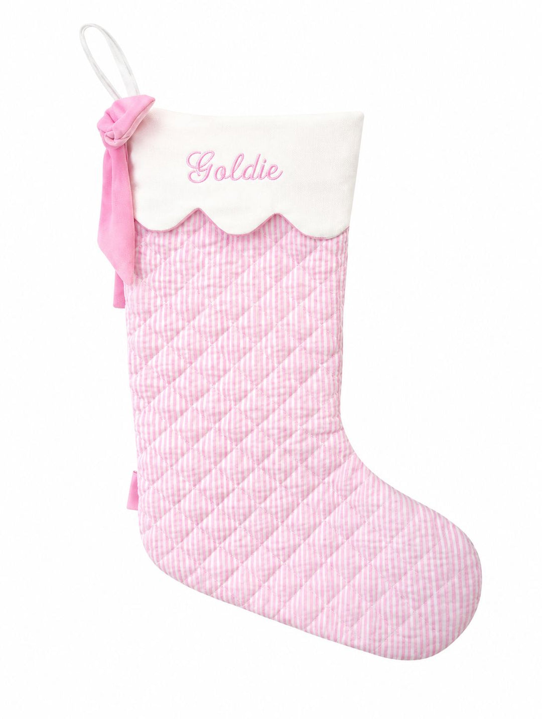 Quilted Stocking - Pink Christmas Stocking Bits & Bows 