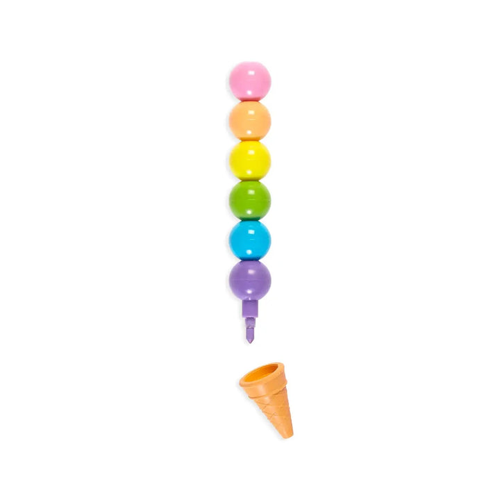 Rainbow Scoops Stacking Erasable Crayon + Eraser Coloring Supplies Ooly 