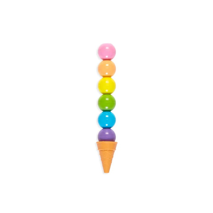 Rainbow Scoops Stacking Erasable Crayon + Eraser Coloring Supplies Ooly 