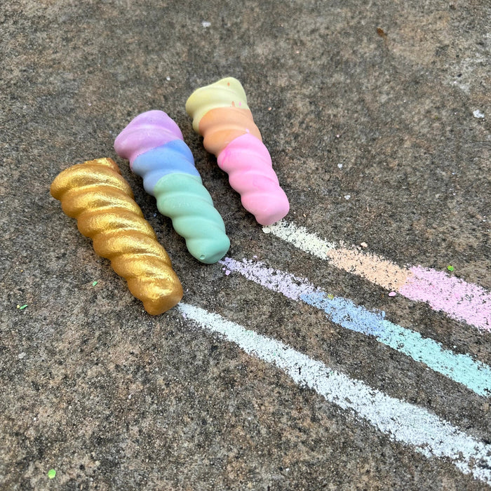Rainbow Unicorn Horn Handmade Sidewalk Chalk Chalk Twee Chalk 