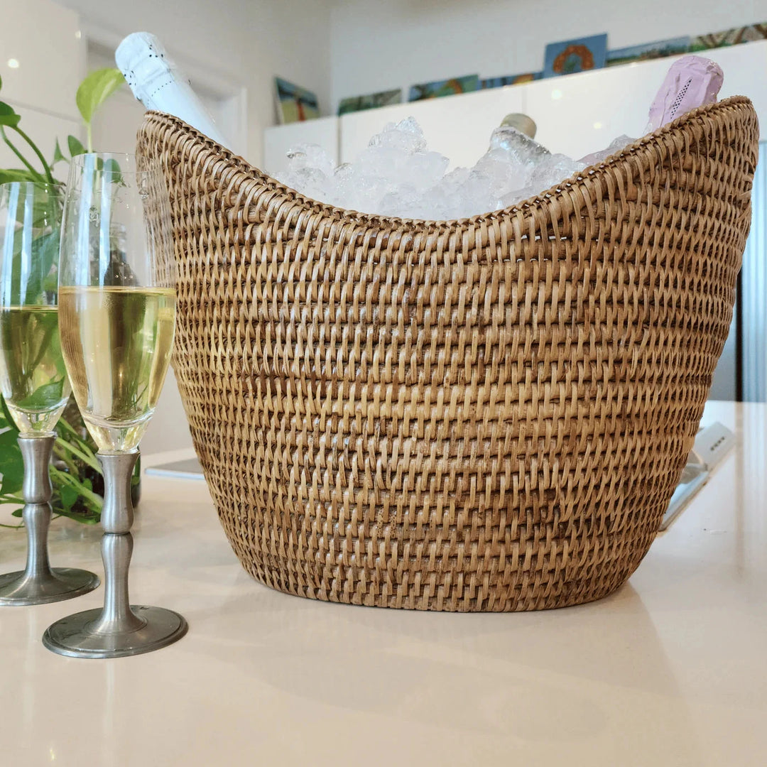 Rattan Champagne Bucket Ice Bucket Artifacts Trading Co 