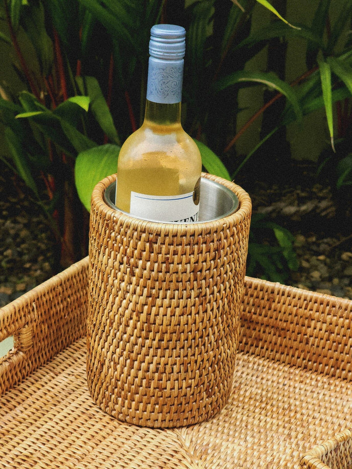 Rattan Stainless Steel Wine Chiller Wine Chiller Artifacts Trading Co 