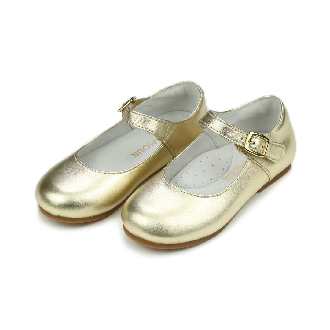Rebecca Special Occasion Flat - Gold Children Shoes L'Amour 