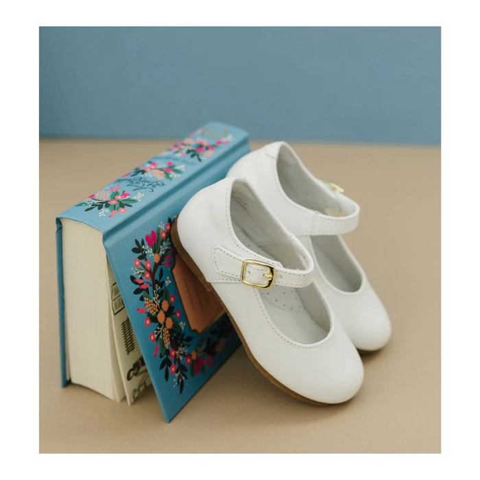Rebecca Special Occassion Flat - Pearlized White Children Shoes L'Amour 