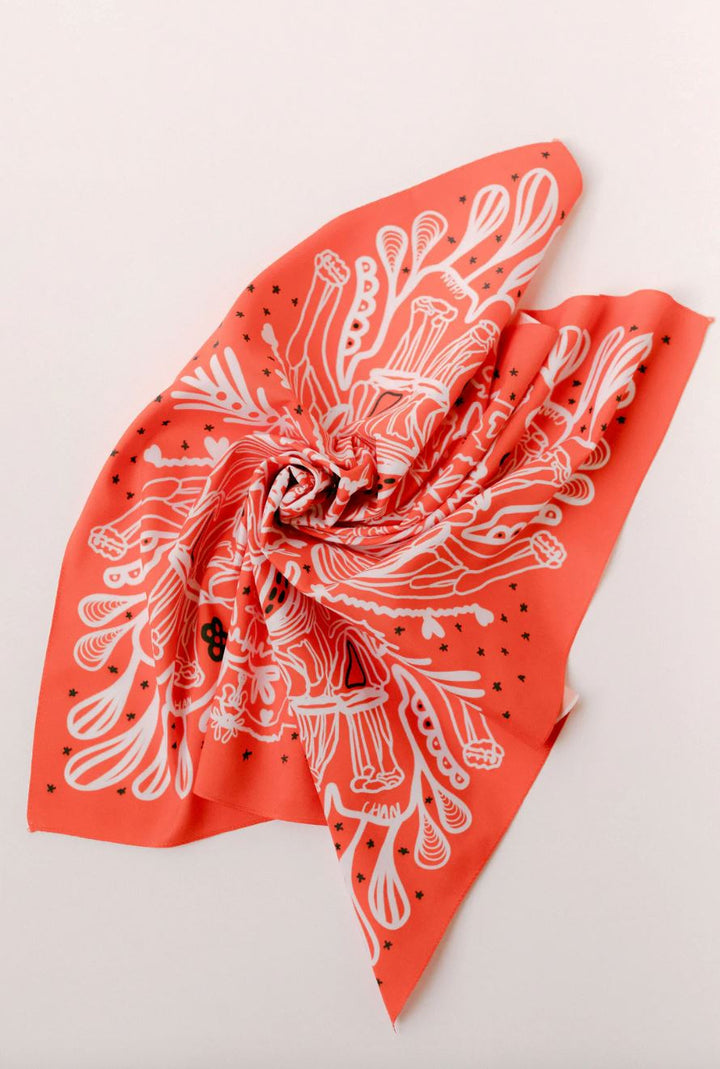 Red and Black Bulldog Chandana Scarf Chan Art 