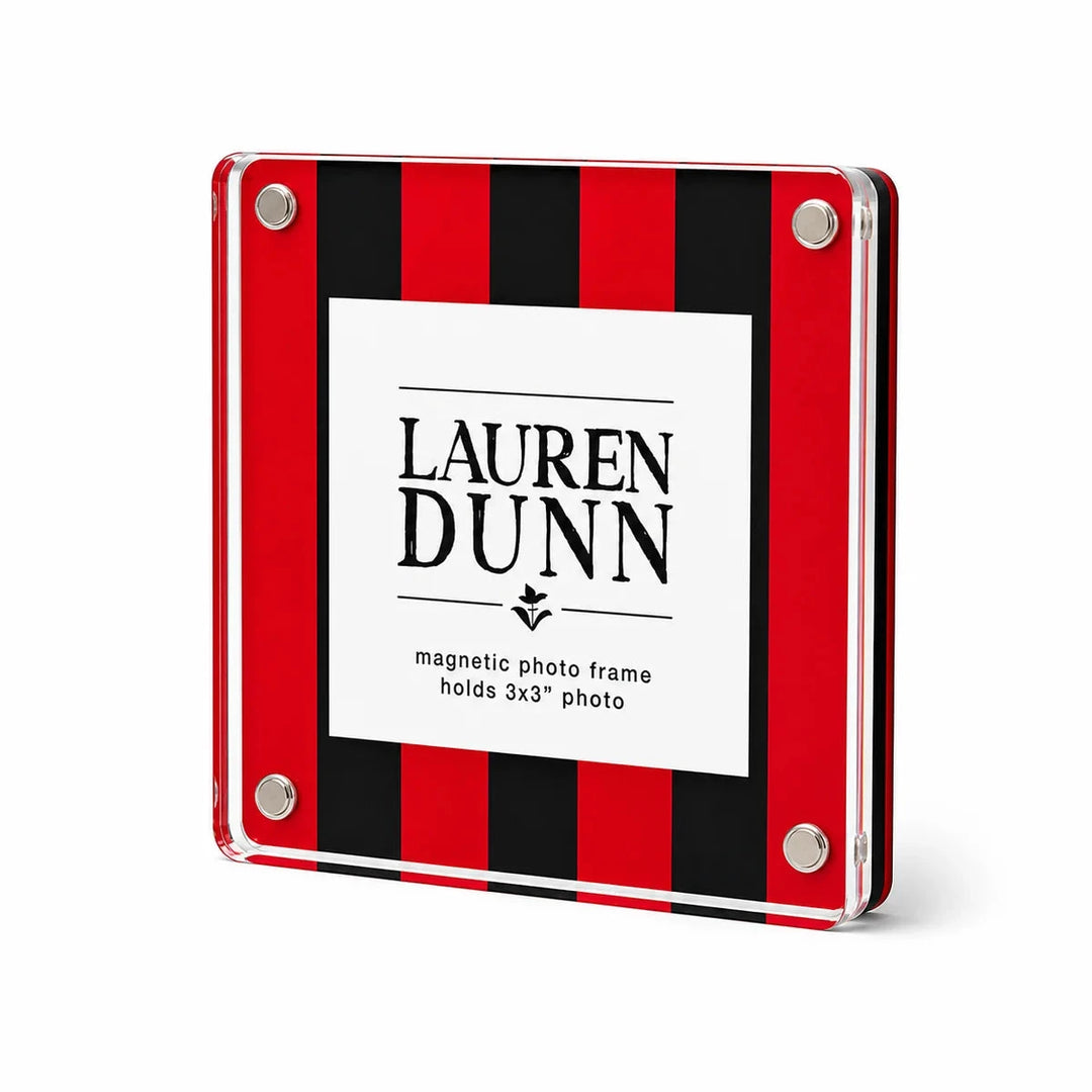 Red and Black Striped Square Acrylic Frame Picture Frames Lauren Dunn 