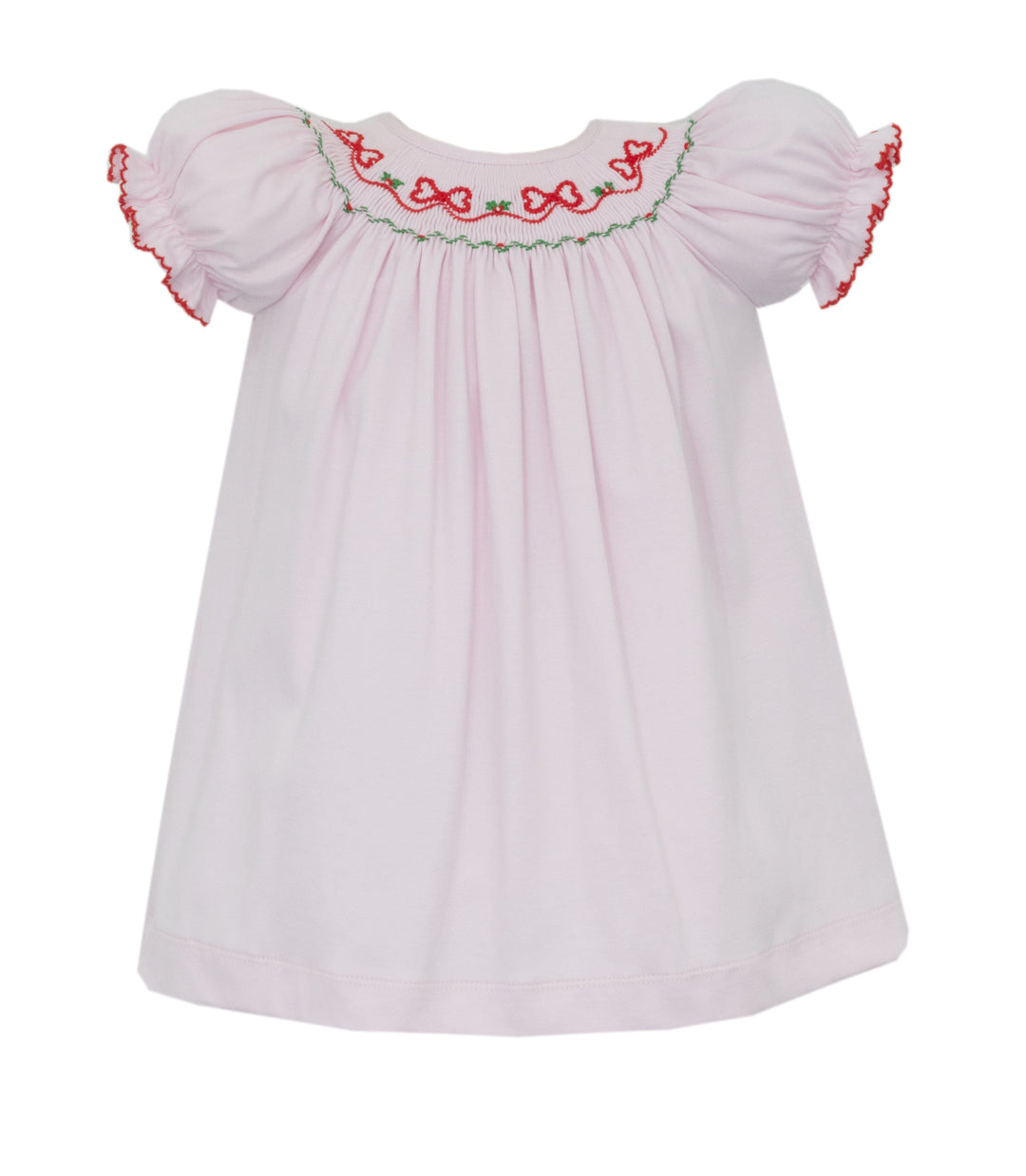 Red Bows Bishop Dress Girl Dress Petit Bebe 