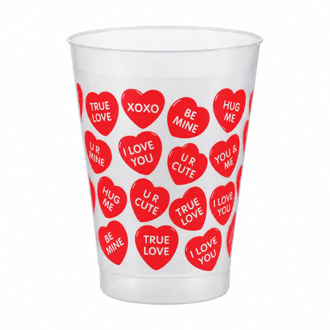 Red Conversation Hearts Shatterproof Cups Drinkware Rosanne Beck 