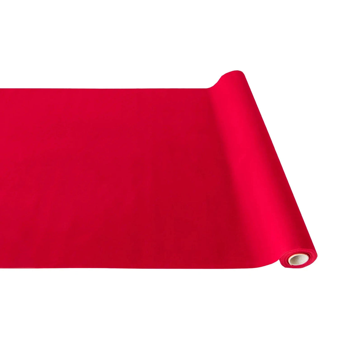 Red Flocked Runner Table Runner Hester and Cook 