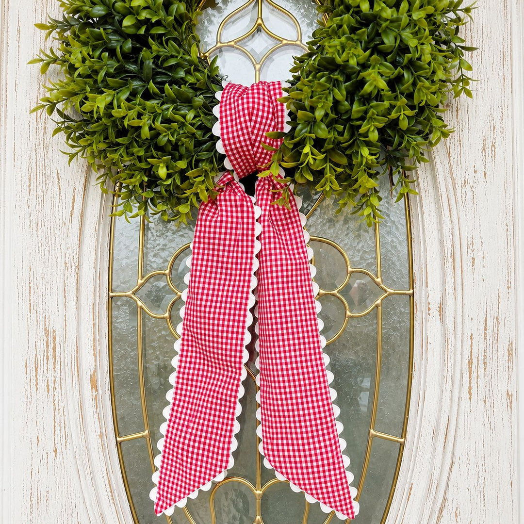 Red Gingham Wreath Sash Wreaths & Garlands The Crafting Creator 