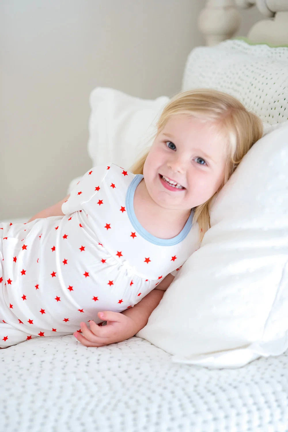 Red Stars Bamboo Nightgown Dress Girl Pajamas The Uptown Baby 