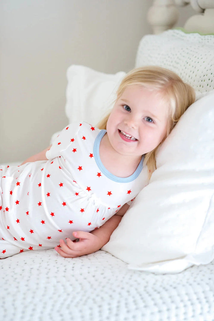 Red Stars Bamboo Nightgown Dress Girl Pajamas The Uptown Baby 