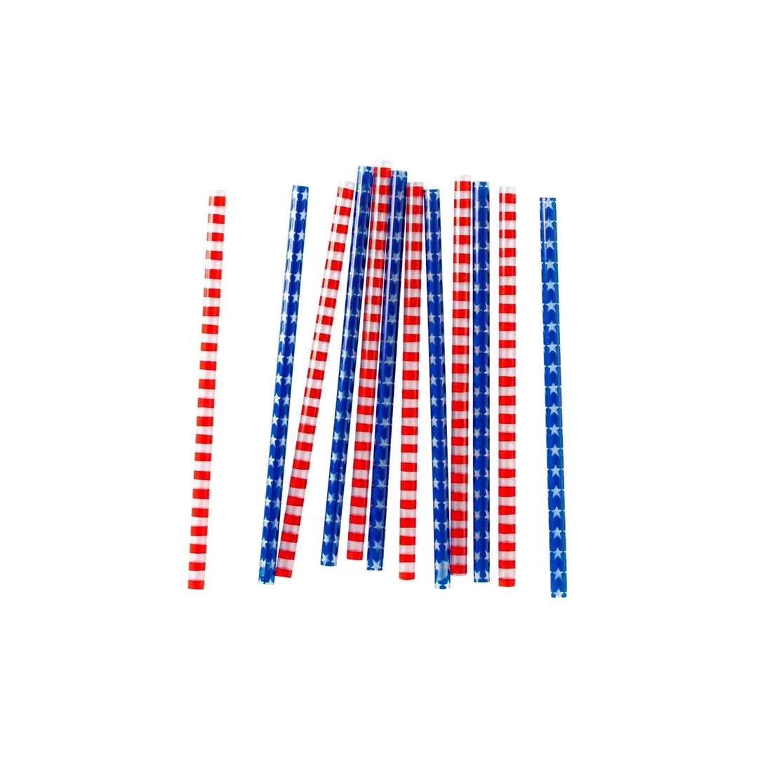 Red Stripe/Blue Star Reusable Straws Drinking Straws My Mind's Eye 