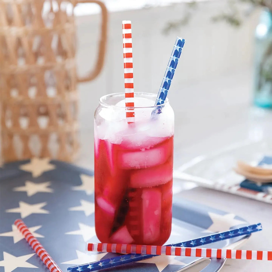 Red Stripe/Blue Star Reusable Straws Drinking Straws My Mind's Eye 