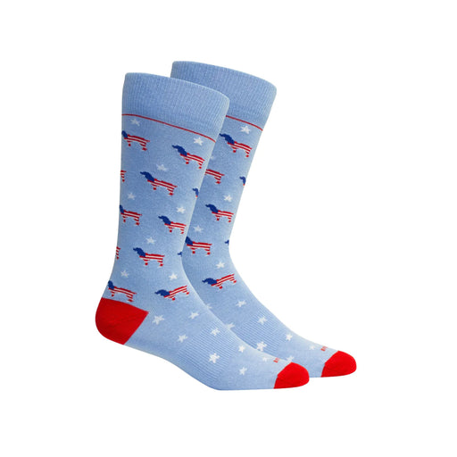 Red, White & Beau Socks - Della Blue Mens Socks Brown Dog 