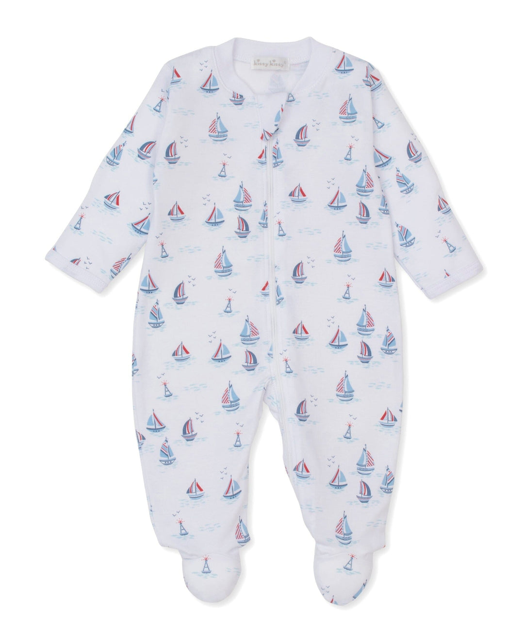 Red, White, & Blue Regatta Zip Footie Boy Footie Kissy Kissy 