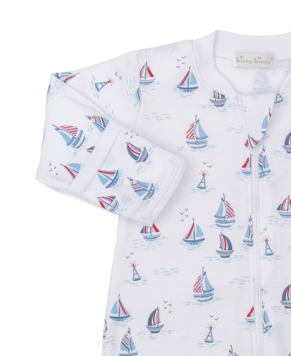 Red, White, & Blue Regatta Zip Footie Boy Footie Kissy Kissy 