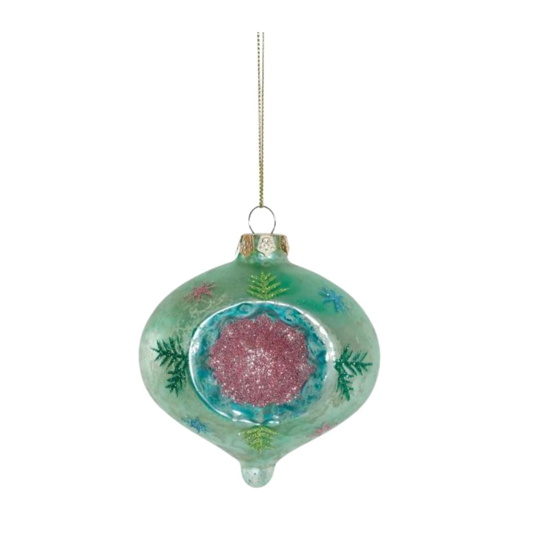 Reflector Drop Ornament Christmas Ornament 180 Degrees Green 