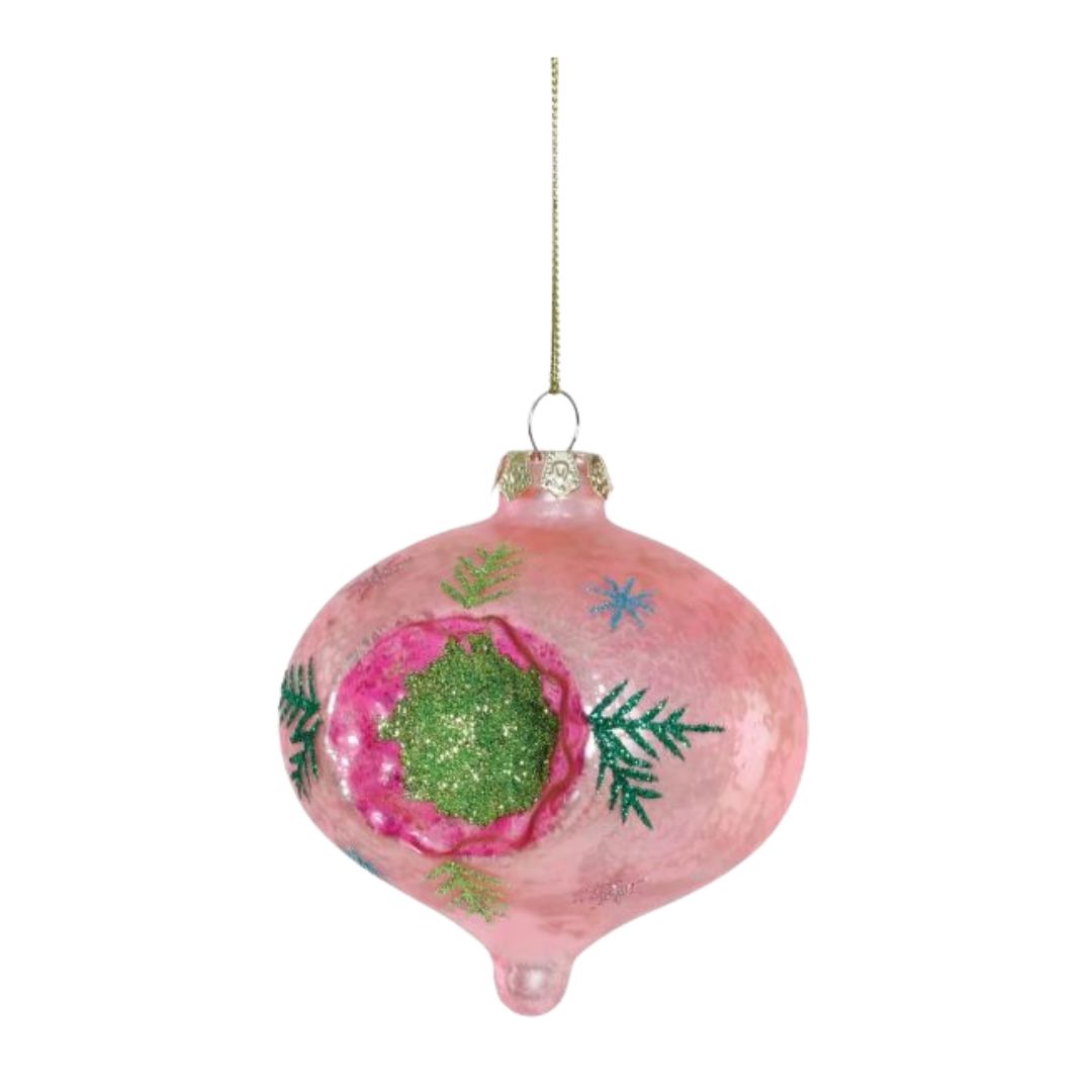Reflector Drop Ornament Christmas Ornament 180 Degrees Pink 