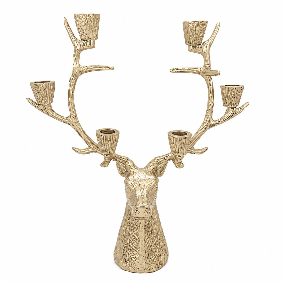 Reindeer Candle Holder 16"- Gold Candle Holders Saro 