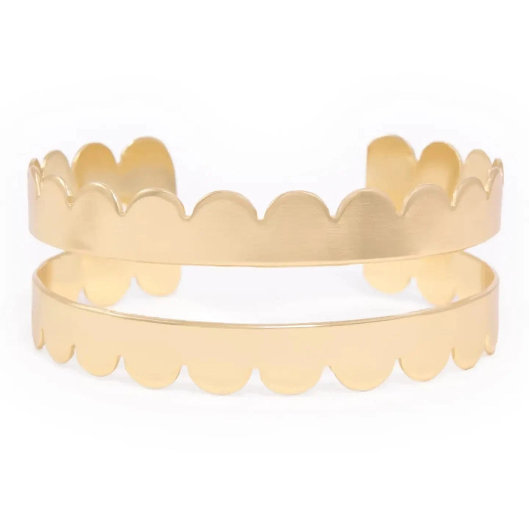Remi Scalloped Edge Brass Cuff Womens Bracelet Ink and Alloy 
