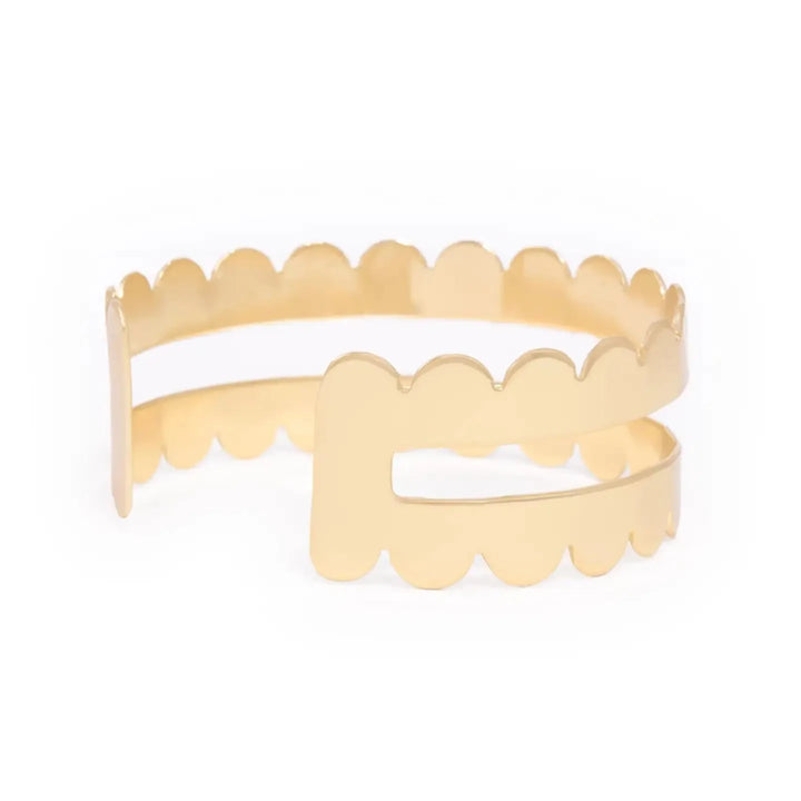 Remi Scalloped Edge Brass Cuff Womens Bracelet Ink and Alloy 