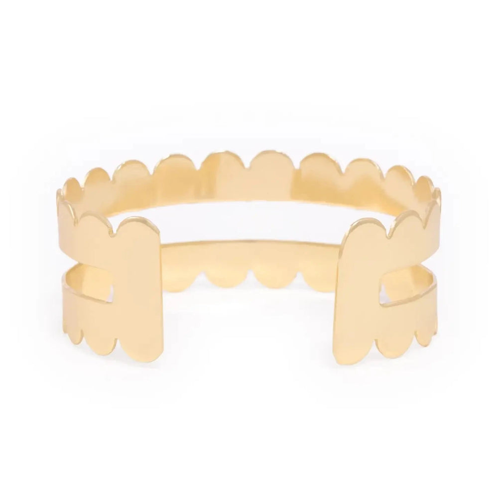 Remi Scalloped Edge Brass Cuff Womens Bracelet Ink and Alloy 