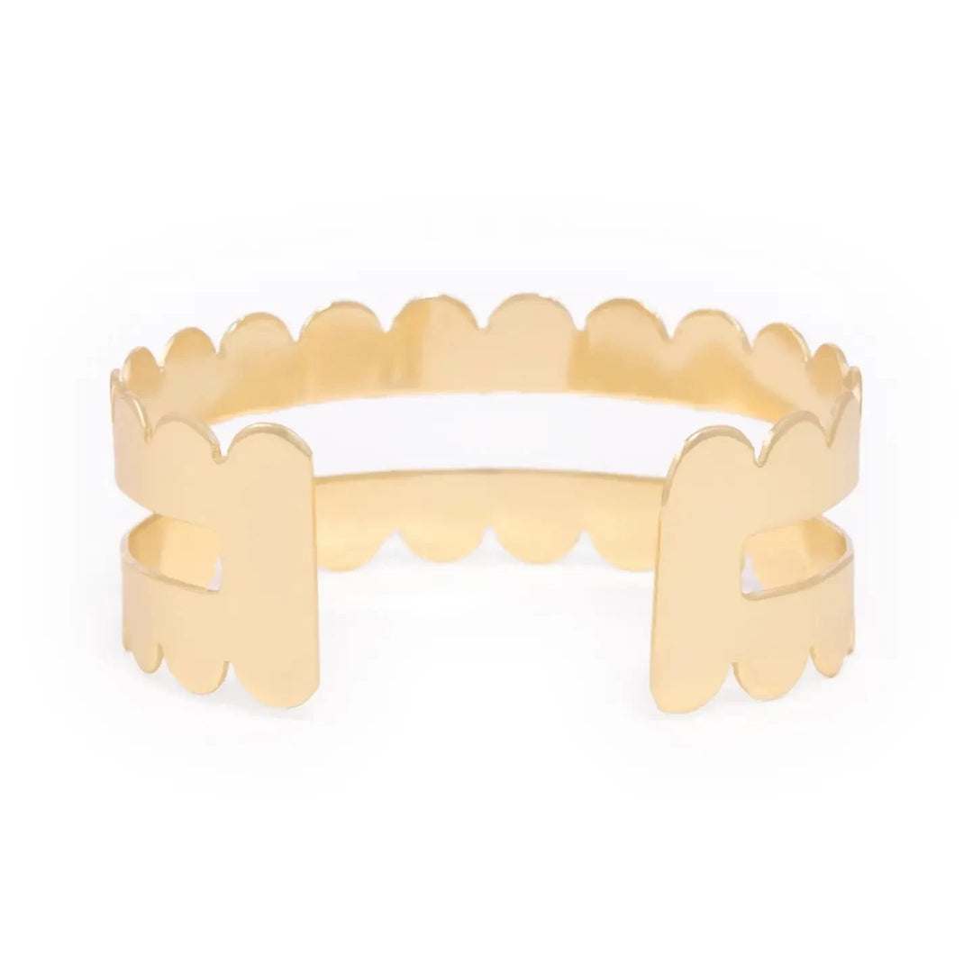 Remi Scalloped Edge Brass Cuff Womens Bracelet Ink and Alloy 