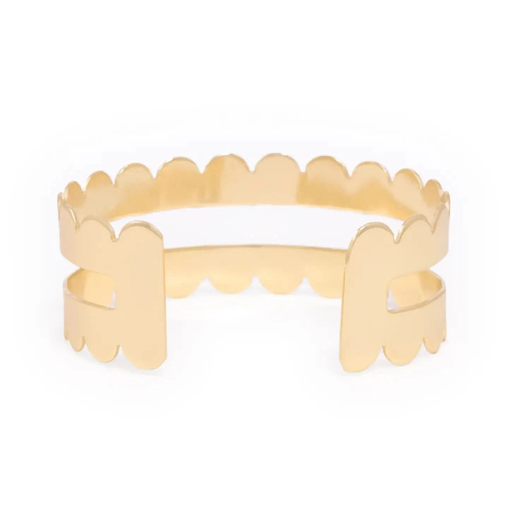 Remi Scalloped Edge Brass Cuff Womens Bracelet Ink and Alloy 