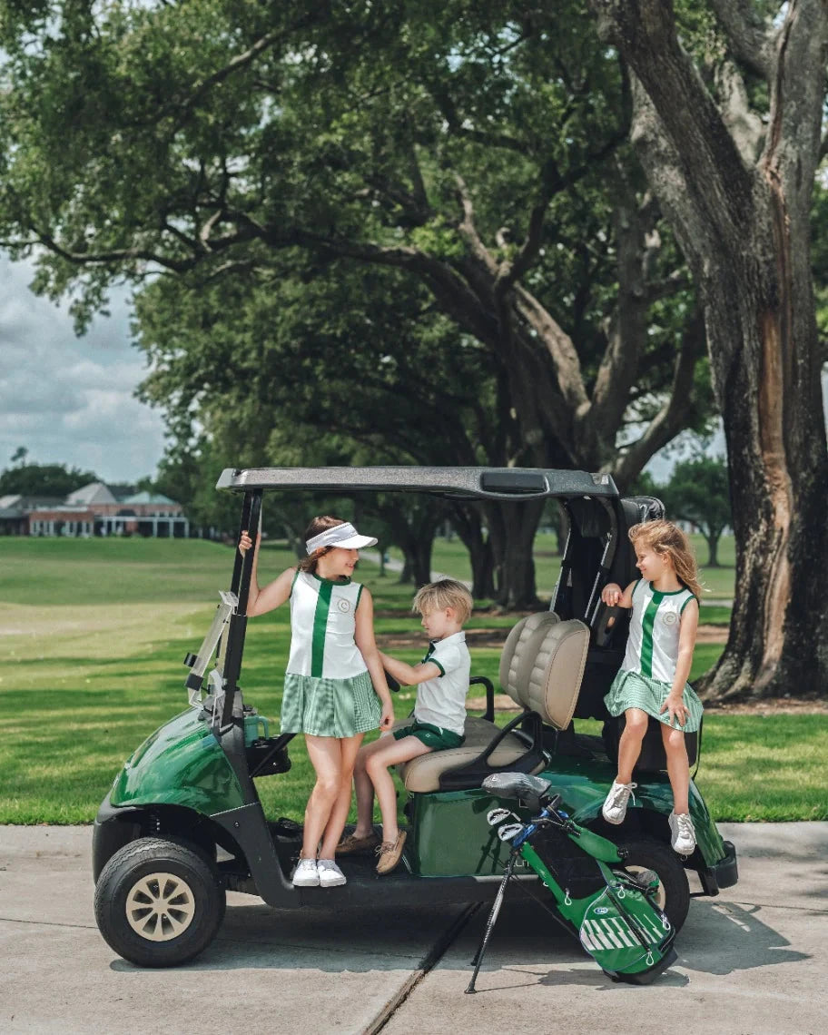 Renea Dress - Pure Coconut, Augusta Green Mini Gingham Girl Dress Set Athleisure 