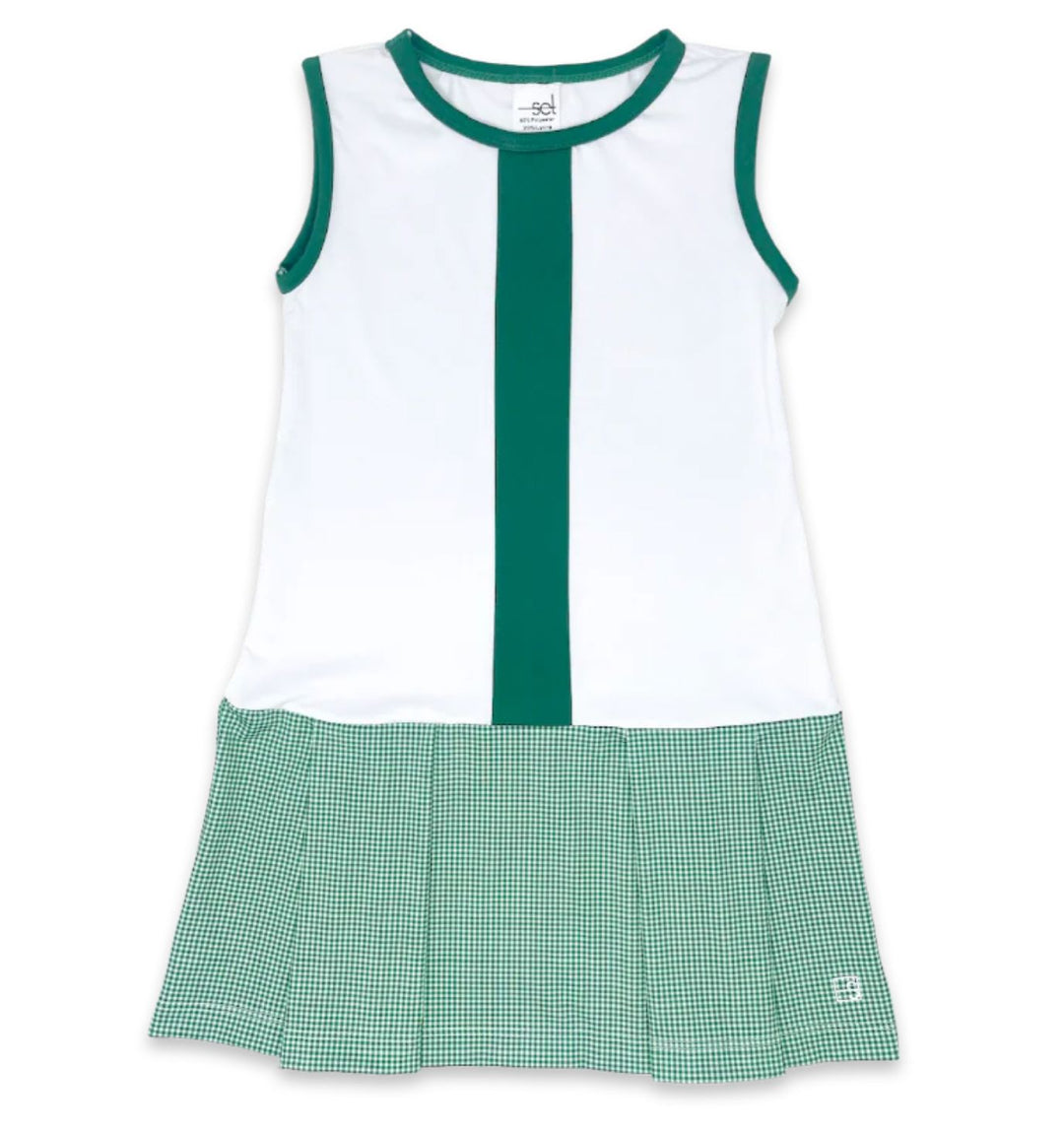 Renea Dress - Pure Coconut, Augusta Green Mini Gingham Girl Dress Set Athleisure 